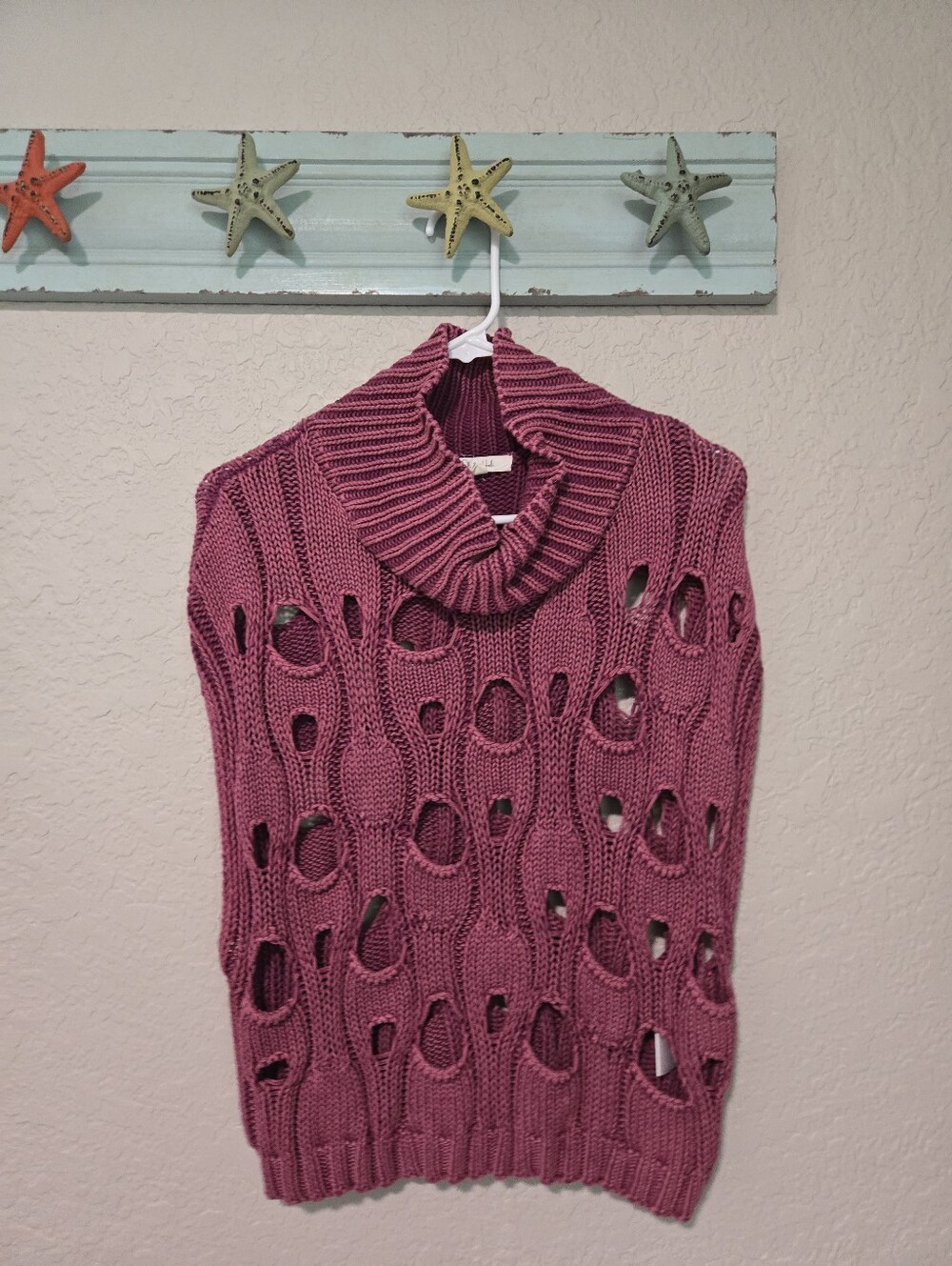 Oli & Hali Burgundy Distressed Sweater